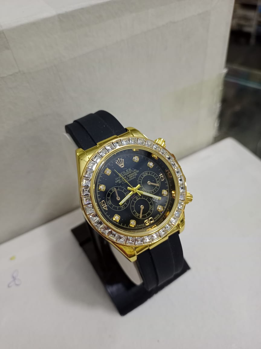 Rolex Ladies Watch | Fancy Dial | Rubber Belt | Elegant Design | Durable & Stylish