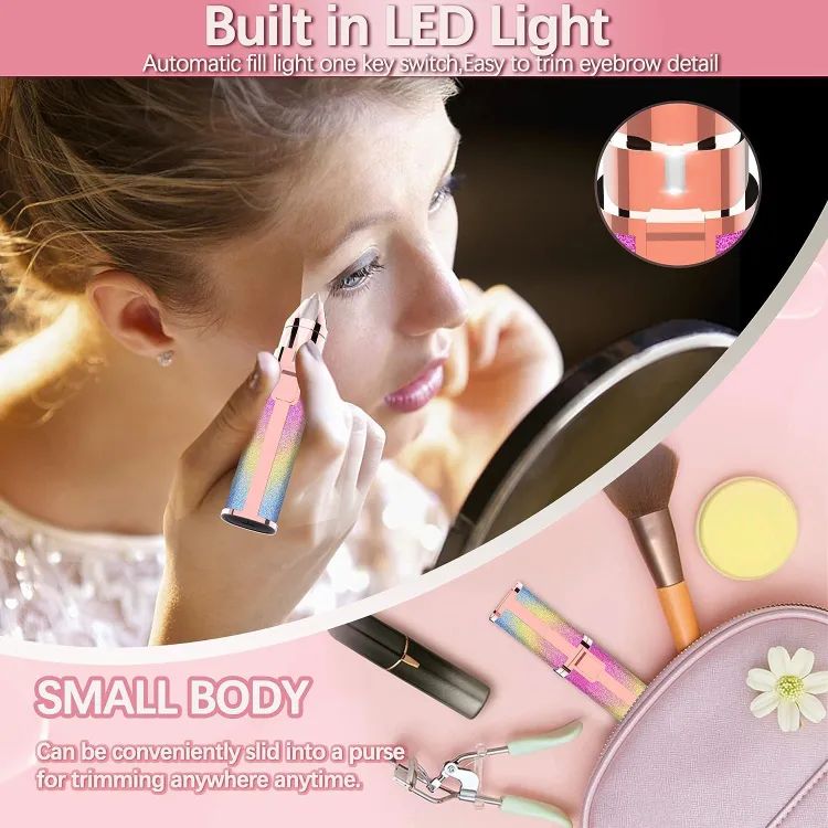 Silk Touch| Eyebrow Trimmer and Eyebrow Razer Tool with LED Light for Face Lips Nose Chin Arm