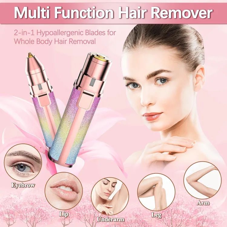 Silk Touch| Eyebrow Trimmer and Eyebrow Razer Tool with LED Light for Face Lips Nose Chin Arm