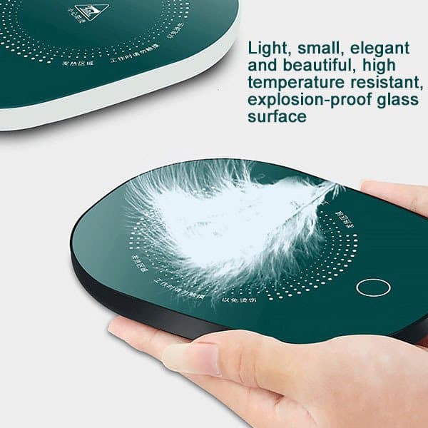 Coffee/Tea Mug with Heating Pad Warmer, USB Electric Coffee/Tea Cup Warmer for Desk, with Automatic On/Off to Keep Temperature Stable For Office Home