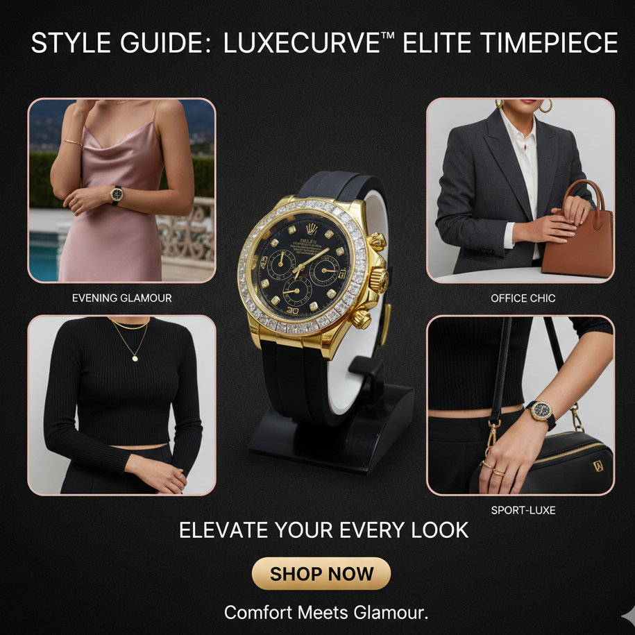 Rolex Ladies Watch | Fancy Dial | Rubber Belt | Elegant Design | Durable & Stylish