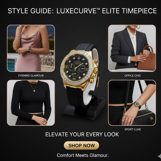 Rolex Ladies Watch | Fancy Dial | Rubber Belt | Elegant Design | Durable & Stylish