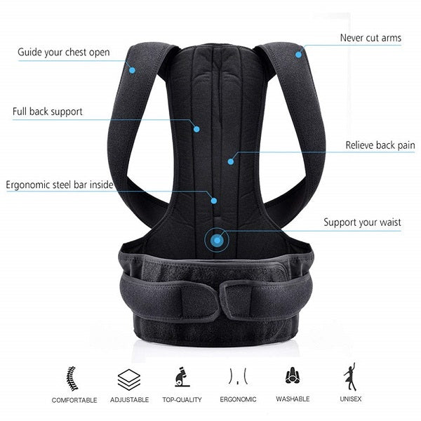 Adjustable Back Posture Corrector for Men & Women – Comfortable and Breathable Support Brace