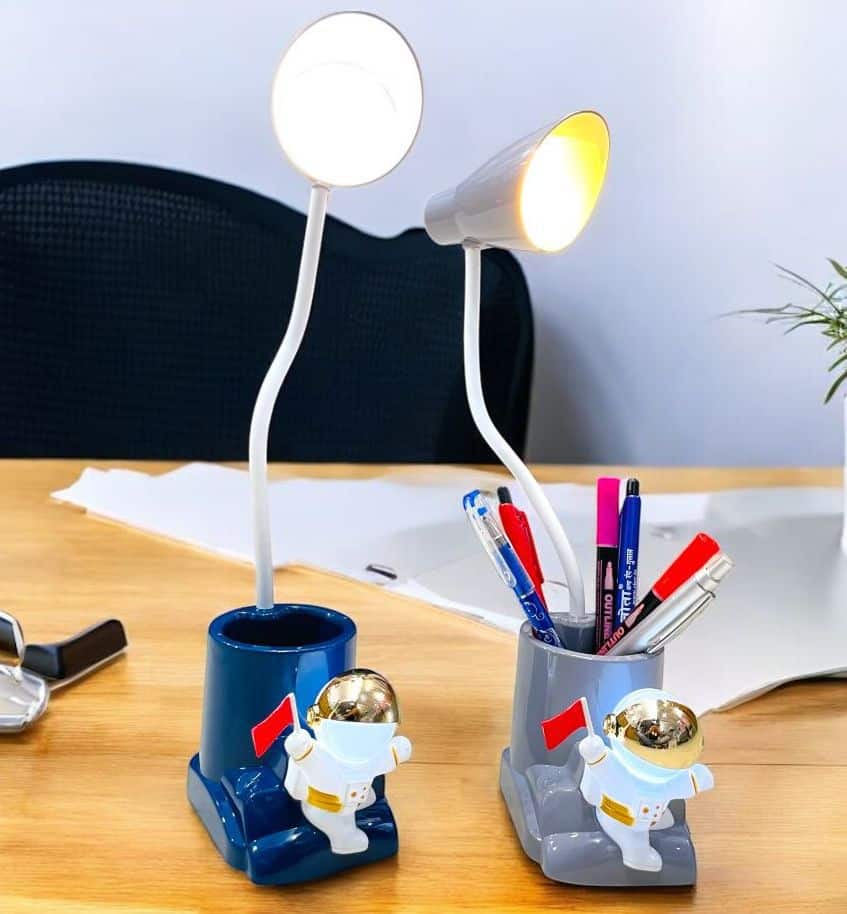 Astronaut Themed 3-in-1 Rechargeable Smart Desk Lamp with Penholder