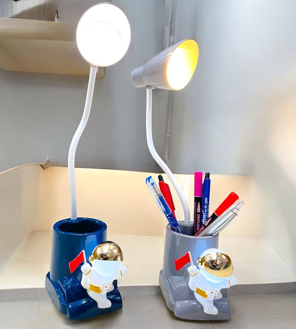Astronaut Themed 3-in-1 Rechargeable Smart Desk Lamp with Penholder