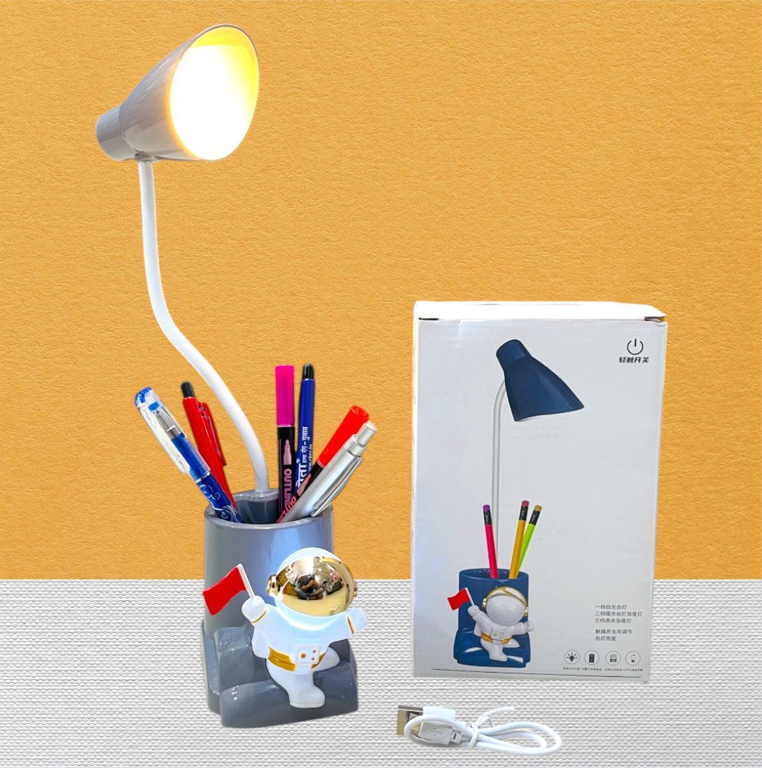 Astronaut Themed 3-in-1 Rechargeable Smart Desk Lamp with Penholder