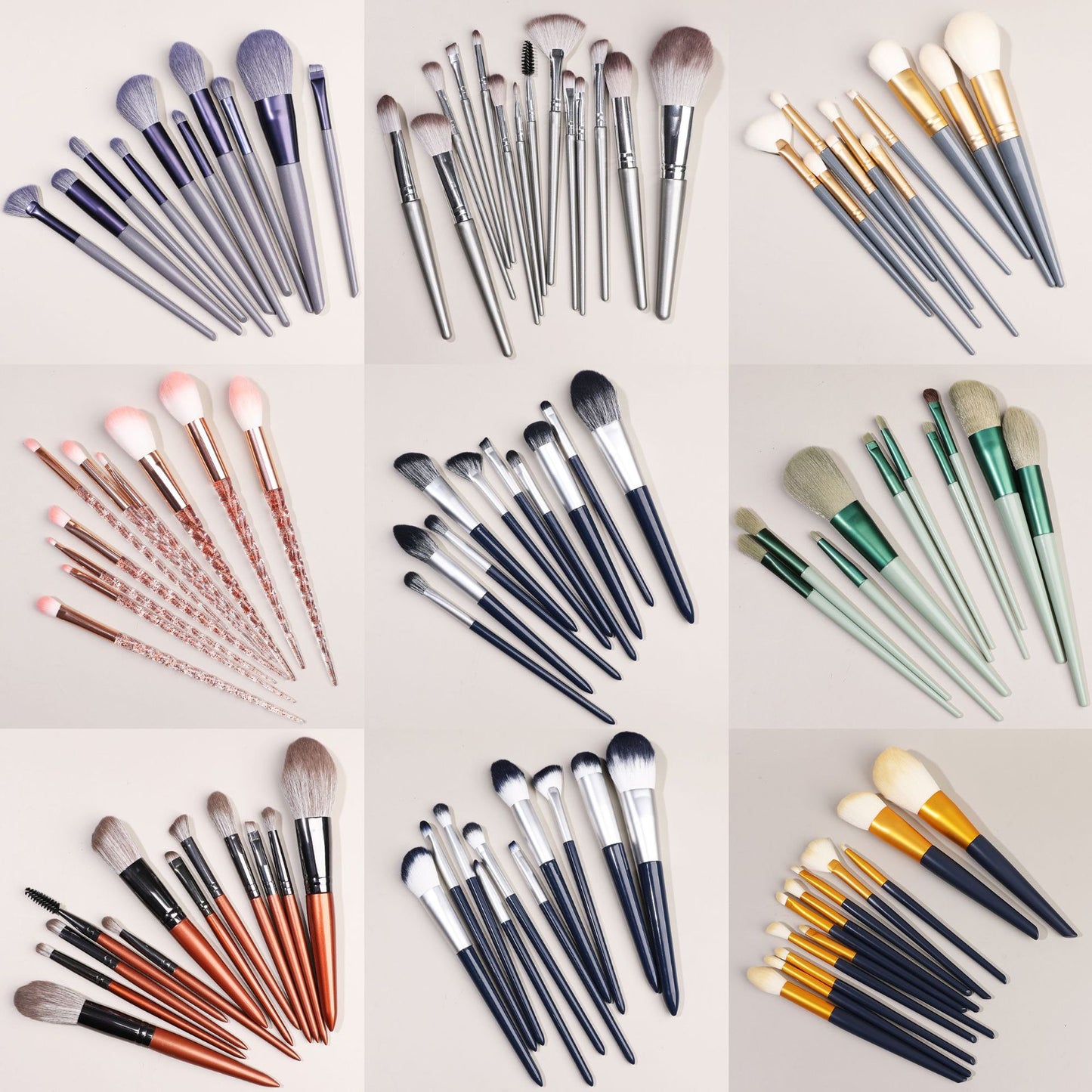 Makeup brush set: one-word foundation brush,loose paint eye shadow brush, beauty makeup tool, eyebrow brush ,lip brush and  set brush